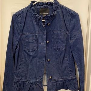 NWOT Banana Republic Denim Jacket with ruffle